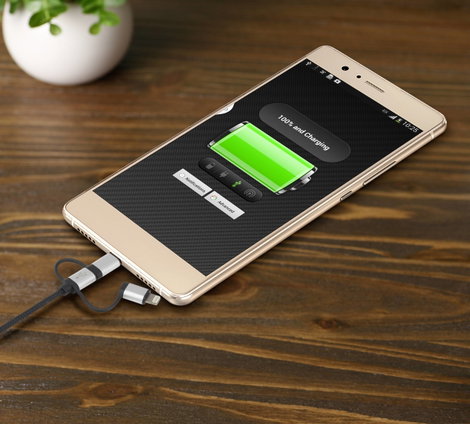 3 az 1-ben micro USB, Lightning, USB-C™ töltő- és adatkábel, 0,5 m, Renkforce 2. kép