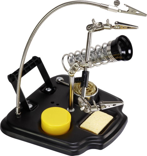 Harmadik kéz paneltartó 3db hajlítható csipesszel, pákatartóval, ón tartóval TOOLCRAFT ZD-10Y 6. kép