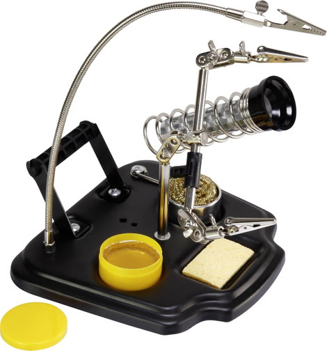 Harmadik kéz paneltartó 3db hajlítható csipesszel, pákatartóval, ón tartóval TOOLCRAFT ZD-10Y 7. kép