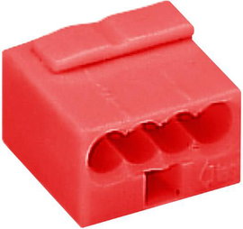 Mikró vezetékösszekötő 4 vezetékes, 0,6 - 0,8 mm² 6A, piros, 1 db, WAGO 243-804