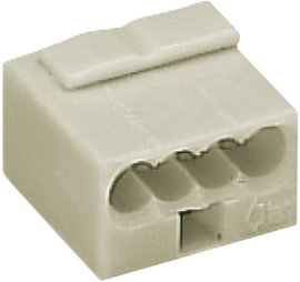 Mikró vezetékösszekötő 4 vezetékes, 0,6 - 0,8 mm² 6A, világosszürke, 1 db, WAGO 243-304