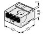 Mikró vezetékösszekötő 4 vezetékes, 0,6 - 0,8 mm² 6A, világosszürke, 1 db, WAGO 243-304 2. bélyegkép