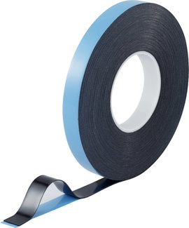 Kétoldalas ragasztószalag, piros/fekete, 30 m x 20 mm, akril, 1 tekercs, TOOLCRAFT 93038c186