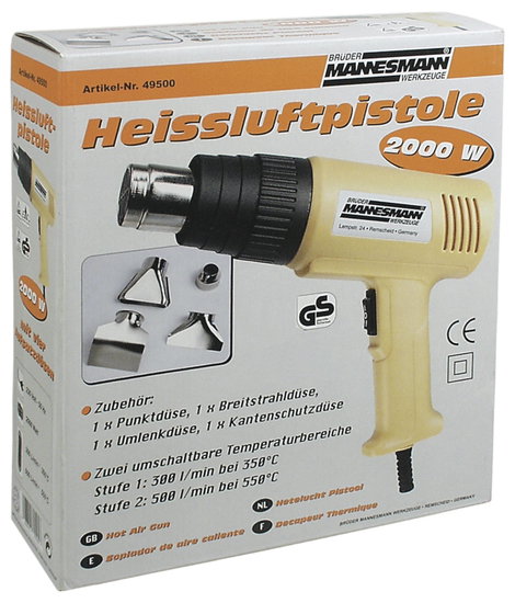 Hőlégfúvó pisztoly készlet, 2000 W 350/550 °C Brüder Mannesmann M49500 3. kép