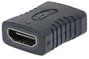 HDMI közösítő adapter, 1x HDMI aljzat - 1x HDMI aljzat, aranyozott, fekete, Manhattan bélyegkép