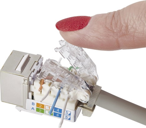 RJ45 beépíthető modul reteszeléssel, Keystone CAT 6, renkforce KSV10 5. kép
