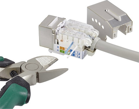RJ45 beépíthető modul reteszeléssel, Keystone CAT 6, renkforce KSV10 6. kép