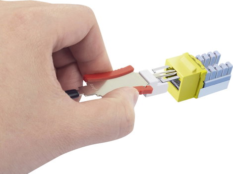 RJ45 beépíthető modul reteszeléssel, Keystone CAT 6, renkforce KSV10 7. kép