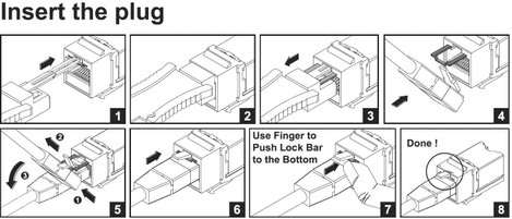 RJ45 beépíthető modul reteszeléssel, Keystone CAT 6, renkforce KSV10 8. kép