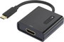 USB - HDMI átalakító adapter, 1x USB C dugó - 1x HDMI aljzat, aranyozott, fekete, Renkforce bélyegkép