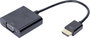 HDMI - VGA átalakító adapter, 1x HDMI dugó - 1x VGA aljzat, fekete, Digitus bélyegkép