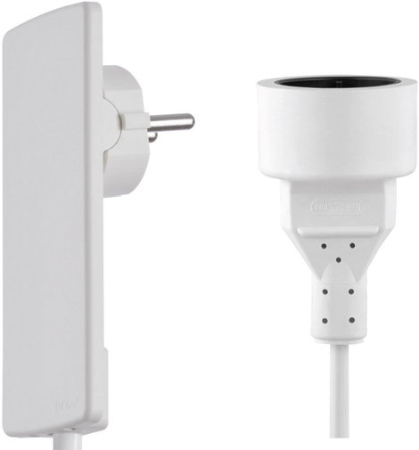 Lapos dugós hálózati hosszabbítókábel 1,5 m, fehér, HO5VV-F 3 G 1,5 mm², Schulte Elektrotechnik 1510