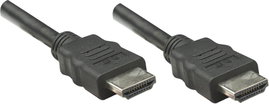 Manhattan HDMI Csatlakozókábel HDMI-A dugó, HDMI-A dugó 1.00 m Fekete 323192 Fólia árnyékolás, Fonat