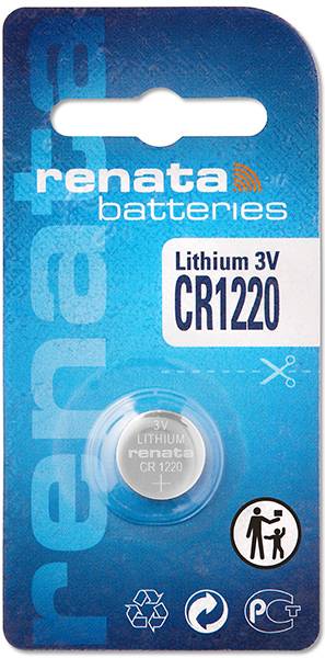 CR1220 lítium gombelem, 3 V, 40 mA, Renata BR1220, DL1220, ECR1220, KCR1220, KL1220, KECR1220, LM122 3. kép