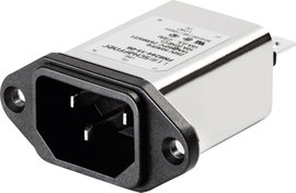Hálózati szűrő hidegkészülék aljjal 250 V/AC 3 A (H x Sz) 48 mm x 22.5 mm Schaffner FN9244-3-06 1 db