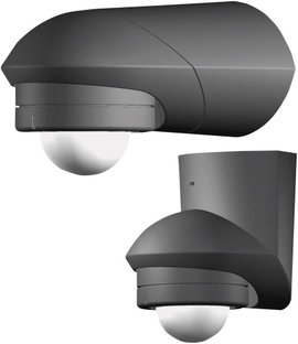 Fali/mennyezeti mozgásérzékelő, fekete, 120°, IP55, relés, Grothe 94533