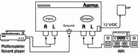 Lemezjátszó, Phono előerősítő, RIAA korrektor Hama PA 506 2. kép