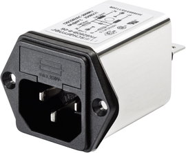 Hálózati szűrő kapcsolóval, hidegkészülék aljjal 250 V/AC 1 A 5.3 mH (Sz x Ma) 46 mm x 32 mm Schaffn