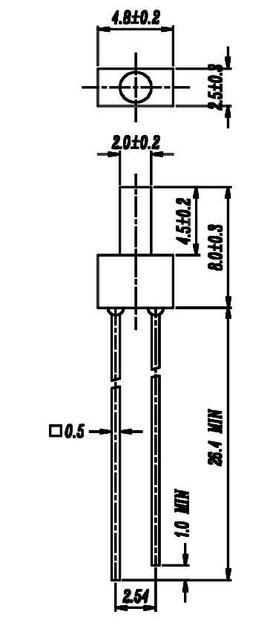 LED 2MM, piros, 103SDRD/S530-A3