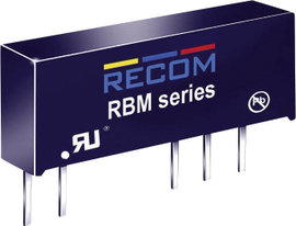 RECOM RBM-0505D DC/DC feszültségváltó, nyák 5 V/DC 5 V/DC, -5 V/DC 100 mA 1 W Kimenetek száma: 2 x T