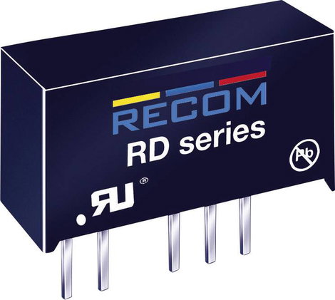 RECOM RD-0515D DC/DC feszültségváltó, nyák 5 V/DC 15 V/DC, -15 V/DC 66 mA 2 W Kimenetek száma: 2 x T