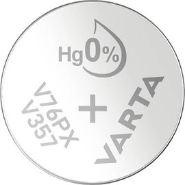 V 76 PX gombelem, ezüstoxid, 1,55V, 160 mAh, Varta 357, 303, V13GS, SR44W, SR44, SR1154, D357, RW42,