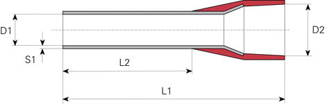 Érvéghüvely műanyag peremmel Ø mm² x hossz mm=10 mm² x 12 mm 10 mm² x 12 mm DIN 46228/4 Piros Vogt V 2. kép