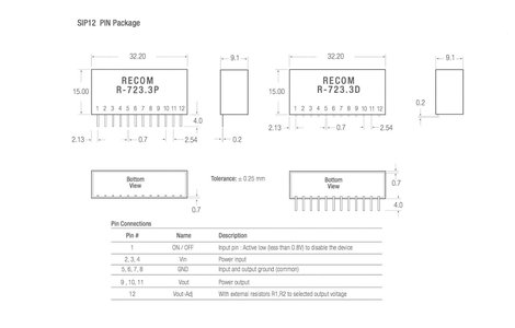 RECOM R-745.0P DC/DC feszültségváltó, nyák 5 V/DC 4 A 20 W Kimenetek száma: 1 x Tartalom, tartalmi e 2. kép
