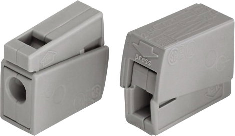 Lámpa vezetékösszekötő 2 vezetékes, 0,5 - 2,5 mm² 24A, szürke, 1 db, WAGO 224-101