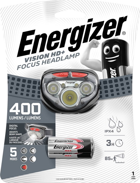 LED-es fejlámpa, elemes, 250 lm 80 m 50 óra, Energizer Vision HD+ Focus E300280700 2. kép