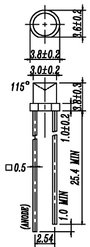 LED 3MM, zöld, TRANS.484SYGT-S530-E2 2. bélyegkép