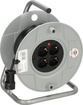 Kábeldob 25 m, fekete/szürke, 4 részes, H05VV-F 3 G 1,5 mm², 230V, Brennenstuhl 1099150001