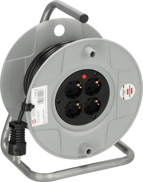 Kábeldob 25 m, fekete/szürke, 4 részes, H05VV-F 3 G 1,5 mm², 230V, Brennenstuhl 1099150001
