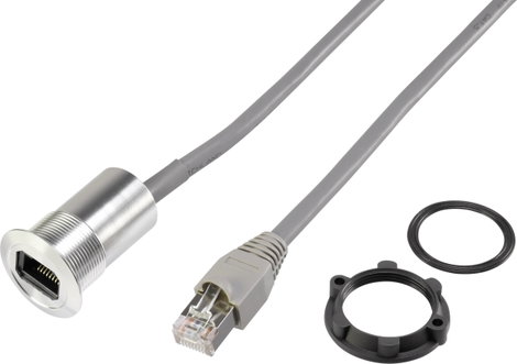 RJ56 kábel CAT5 8/8 alj/dugó, 150 cm, fekete, Tru Components