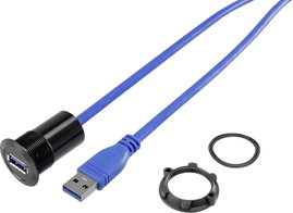Beépíthető USB 3.0 aljzat, USB A kábellel 150 cm Tru Components USB-21