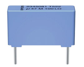 MKT fóliakondenzátor, radiális, álló 0,47 µF 630 V/DC 10 % RM 27,5 mm 31,5 x 11 x 21 mm Epcos B32524