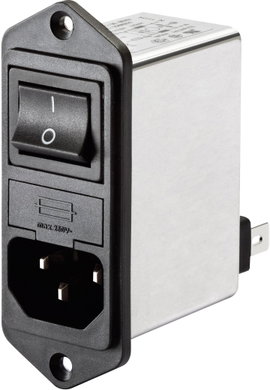 Hálózati szűrő kapcsolóval, hidegkészülék aljjal 250 V/AC 4 A 1 mH Schaffner FN 283-4-06 1 db