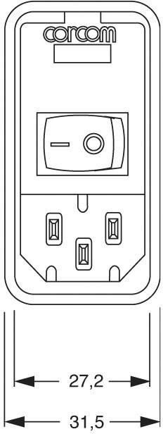 Hálózati szűrő kapcsolóval, 2 biztosítékkal, hidegkészülék aljjal 250 V/AC 6 A TE Connectivity PS0SX 2. kép