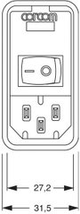 Hálózati szűrő kapcsolóval, 2 biztosítékkal, hidegkészülék aljjal 250 V/AC 6 A TE Connectivity PS0SX 2. bélyegkép