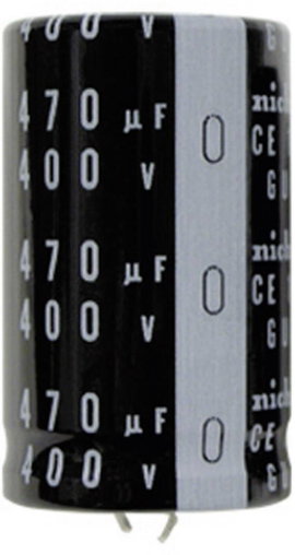 Elektrolit kondenzátor Snap-In, RM 10 mm 4700 µF 25 V/DC 20 % Ø 22 x 25 mm Nichicon LGU1E472MELZ