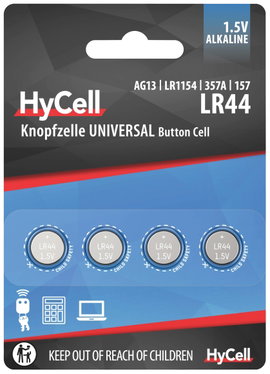 LR44 gombelem, alkáli mangán, 1,5V, 140 mAh, 4 db, Ansmann AG13, V13GA, G13A, 13GA, PX76A, PX675A, 1