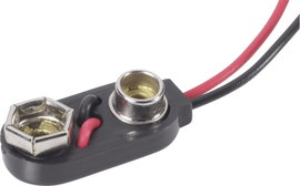 Elemklipsz 9V-os elemhez, 26 x 13 x 8 mm, Beltrona 9V-I-Clip