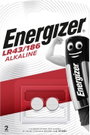 LR43 gombelem, alkáli mangán, 1,5V, 123 mAh, 2 db, Energizer AG12, V12GA, G12A, 12GA, PX86A, LR1131, bélyegkép