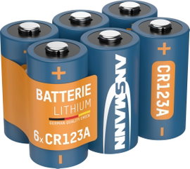 CR123A fotóelem, lítium, 3V, 6 db, Ansmann EL123AP, K123LA, RL123A, EL123A, DL123A, 5018LC, LR123, V