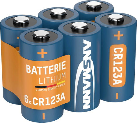 CR123A fotóelem, lítium, 3V, 6 db, Ansmann EL123AP, K123LA, RL123A, EL123A, DL123A, 5018LC, LR123, V