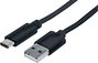 Manhattan USB kábel USB 2.0 USB-C® dugó, USB-A dugó 1.00 m Fekete UL minősített 353298 bélyegkép