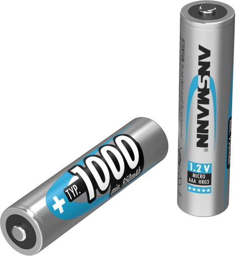 Mikroceruza akku AAA NiMH, 1,2V 1000 mAh, 4 db, Ansmann HR3, HR03, UO100557, DC2400, DC2400B4N, LR03 2. kép