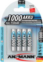 Mikroceruza akku AAA NiMH, 1,2V 1000 mAh, 4 db, Ansmann HR3, HR03, UO100557, DC2400, DC2400B4N, LR03 4. bélyegkép