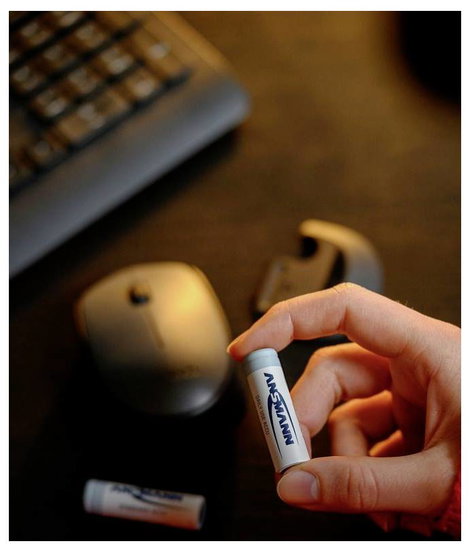 Mikroceruza akku AAA NiMH, 1,2V 550 mAh, 4 db, Ansmann maxE HR3, HR03, UO100557, DC2400, DC2400B4N,  7. kép