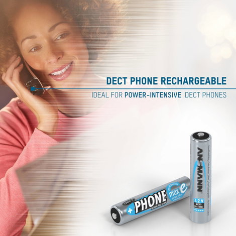 Mikroceruza akku AAA NiMH, 1,2V 800 mAh, 2 db, Ansmann Dect maxE HR3, HR03, UO100557, DC2400, DC2400 10. kép